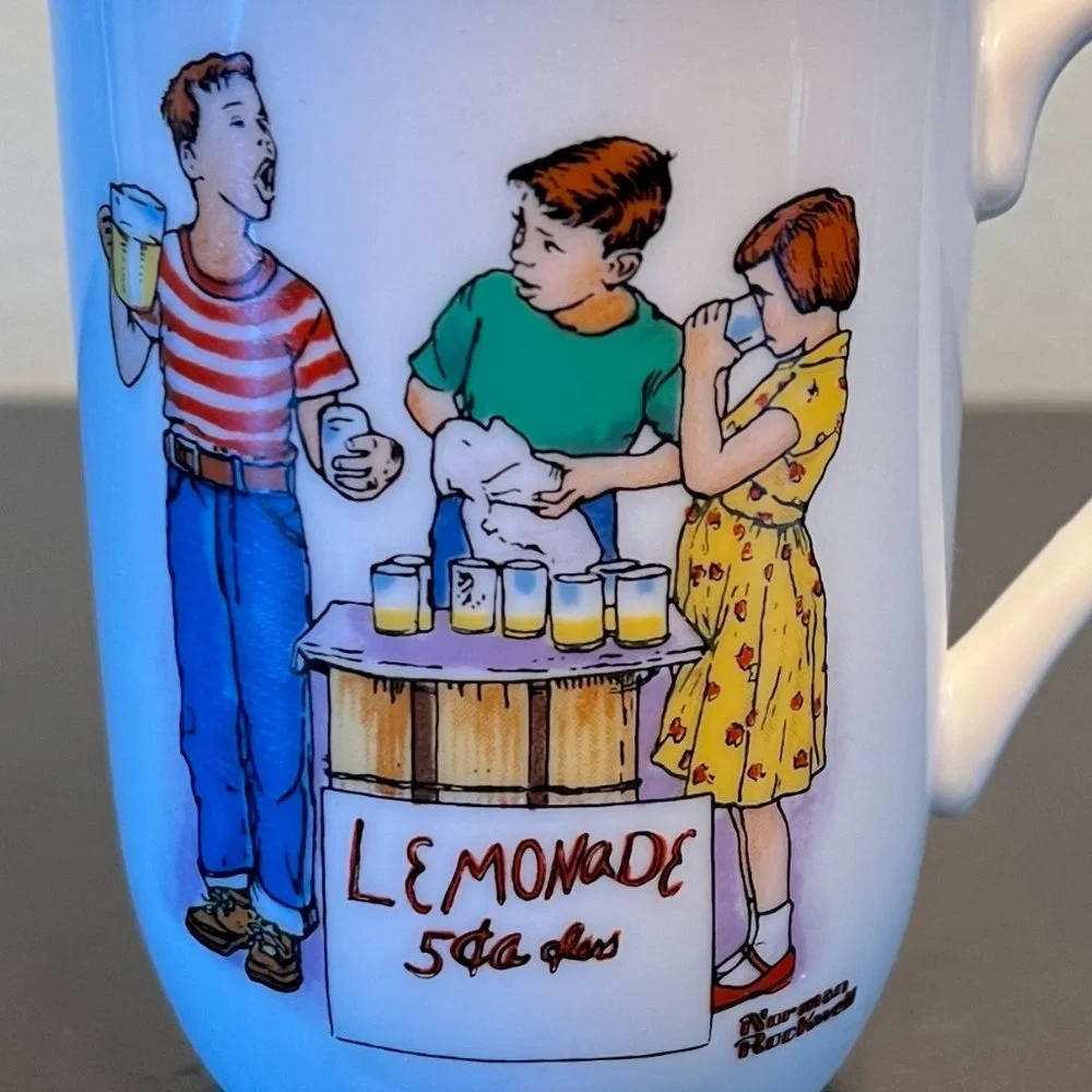 Set of 3 Vintage NORMAN ROCKWELL "Good Old Days" Collection Mugs ~ Cups - Picture 3 of 11